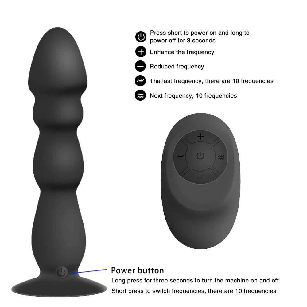 Remote Controlled Black Vibrating Dildo