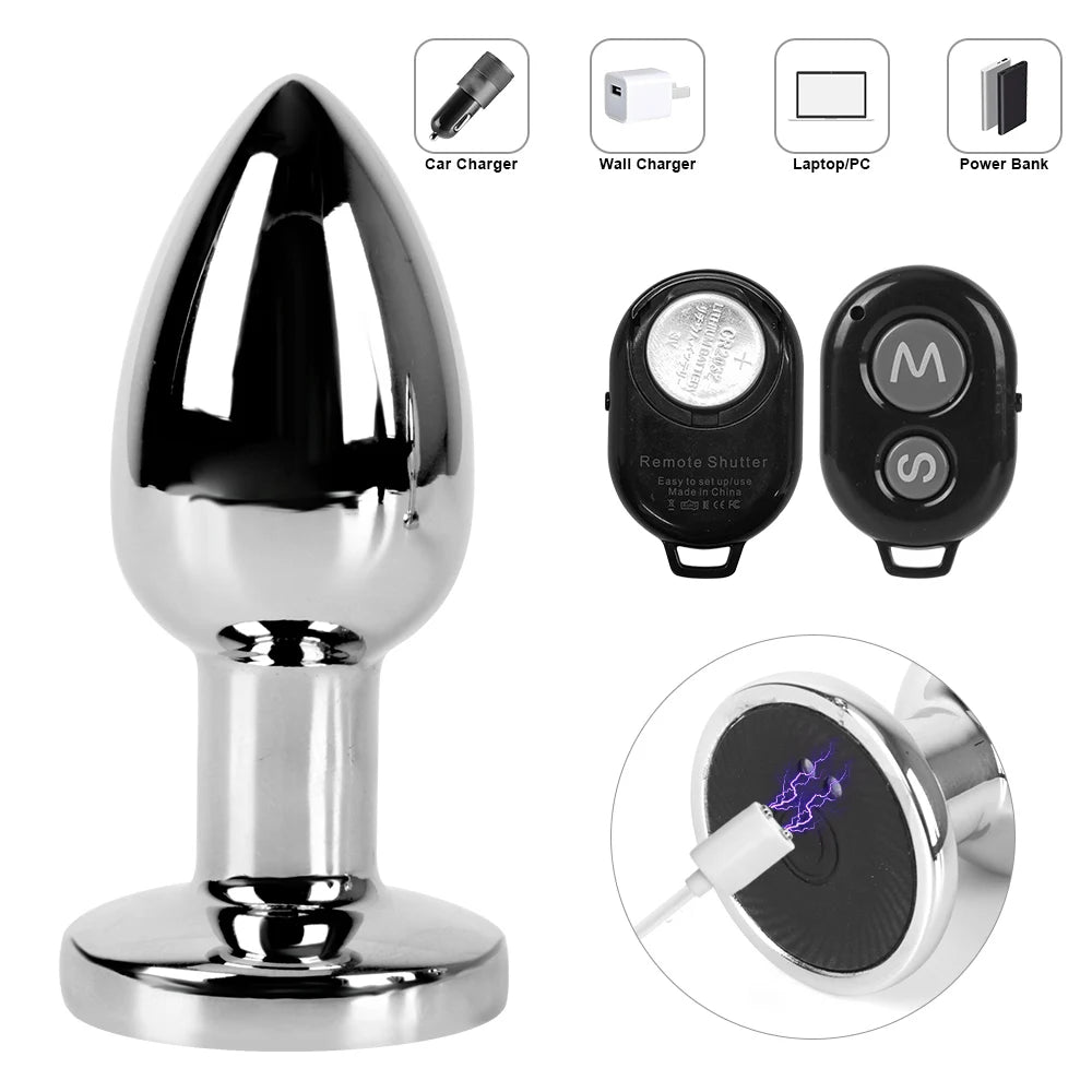 Metal Anal Plug Wireless Vibrators