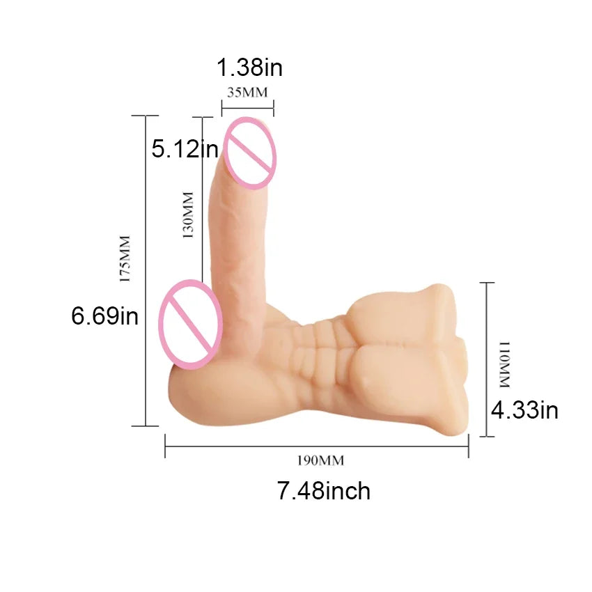 Male Torso Half Body Sex Doll Toy (Vibration) ball vibrator