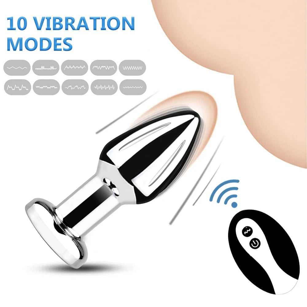 Vibrating Metal Anal Plug